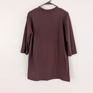 Eileen‎ Fisher Petite Mock Neck Tunic Top Burgundy PM